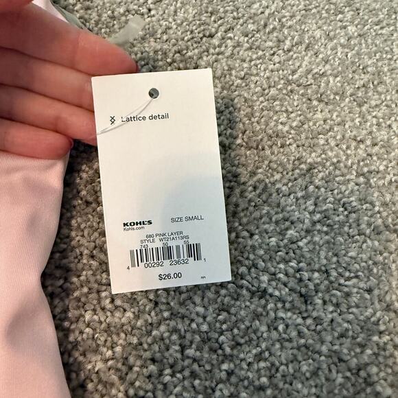 NWT Tek Gear Light Pink Lattice Workout Top Size Small - Picture 5 of 5